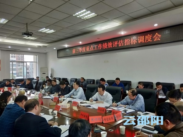 邵阳市政府召开前三季度重点工作绩效评估指标调度会