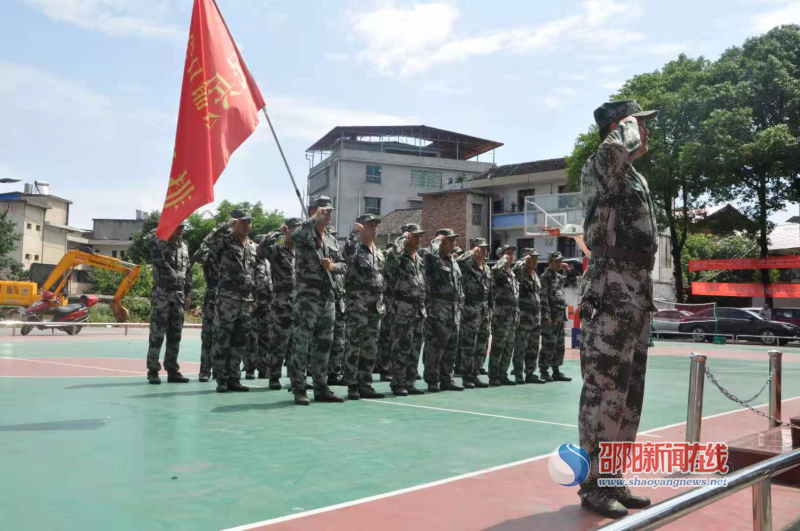 邵阳县岩口铺镇召开民兵应急排点验大会