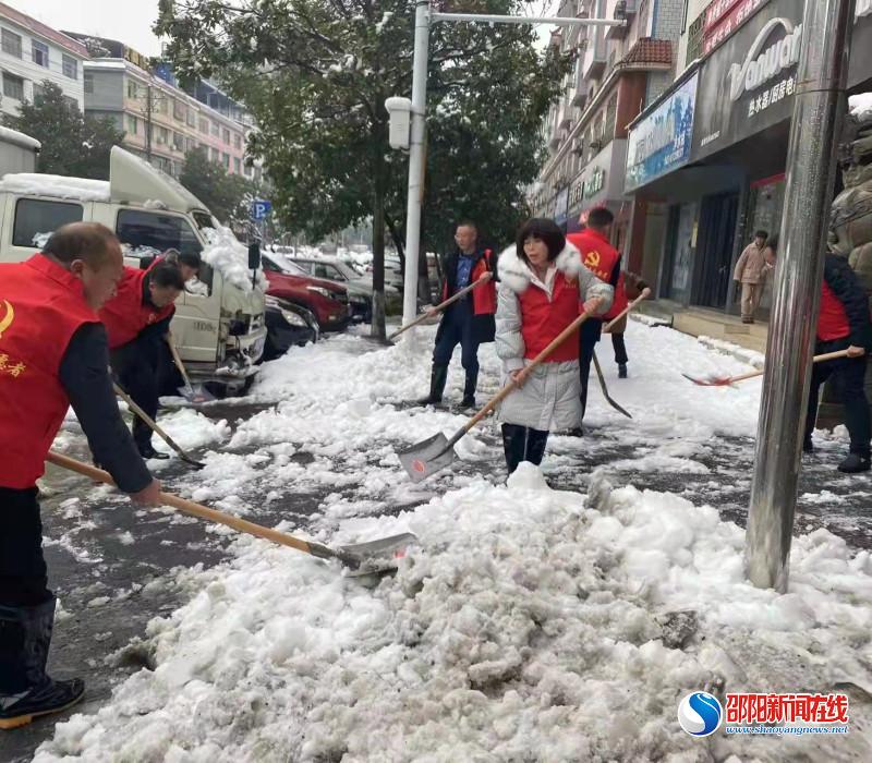 隆回县桃花坪街道全体干部除雪清障  保障道路畅路