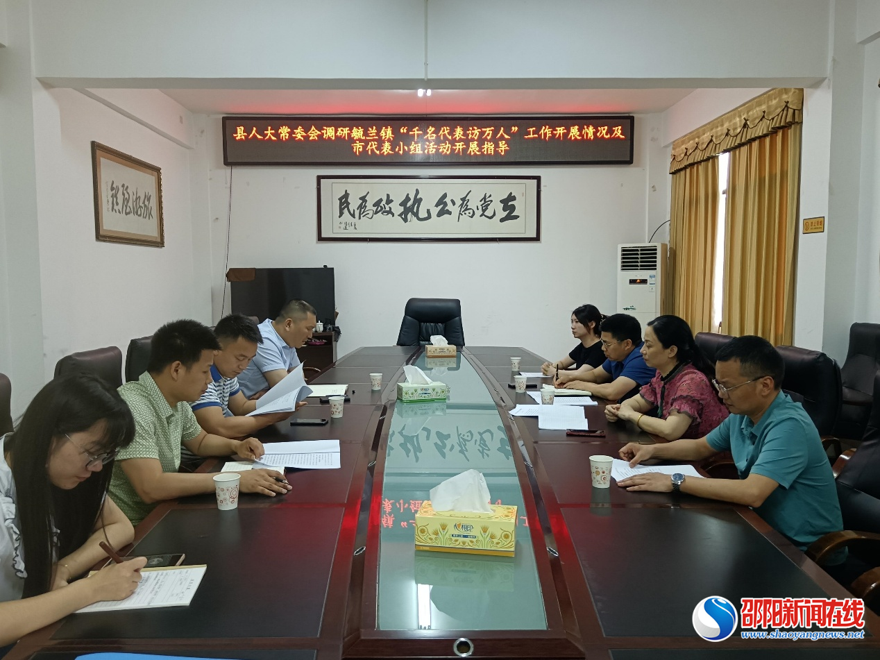 洞口县人大常委会调研毓兰镇“千名代表访万人”工作开展情况

