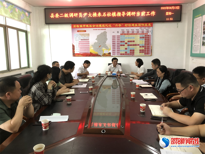 洞口县委二级调研员尹大操来石柱镇指导调研当前重点工作