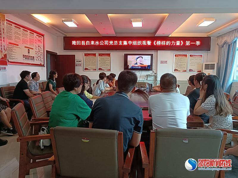 隆回县自来水公司组织党员干部集中观看《榜样的力量》第一季专题节目