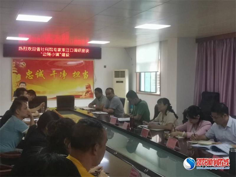 省社科院调研组在洞口县江口镇调研并召开座谈会