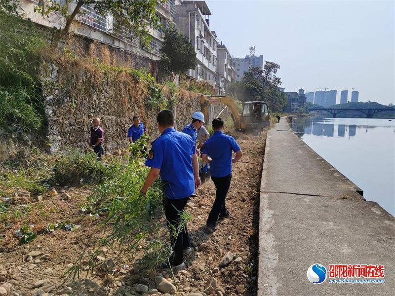 洞口县城市管理和综合执法局：清理沿江绿化带 扮靓城市风景线