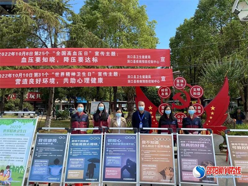 润泽心灵，共筑健康——洞口县疾病预防控制中心举办“全国高血压日暨世界精神卫生日”宣传活动