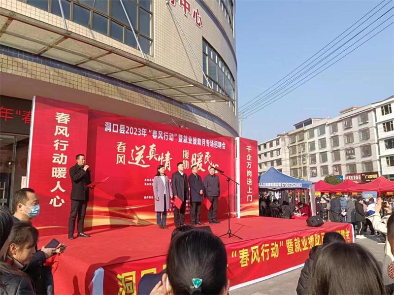 洞口县举办2023年“春风行动”暨就业援助月活动