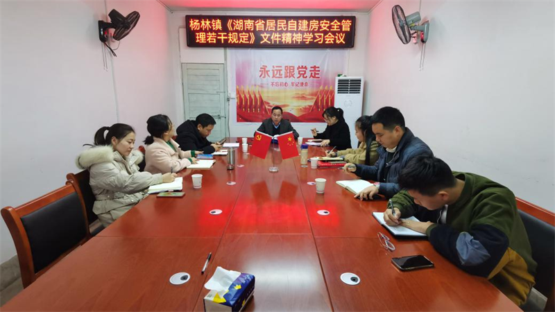 洞口县杨林镇深入学习《湖南省居民自建房安全管理若干规定》文件精神