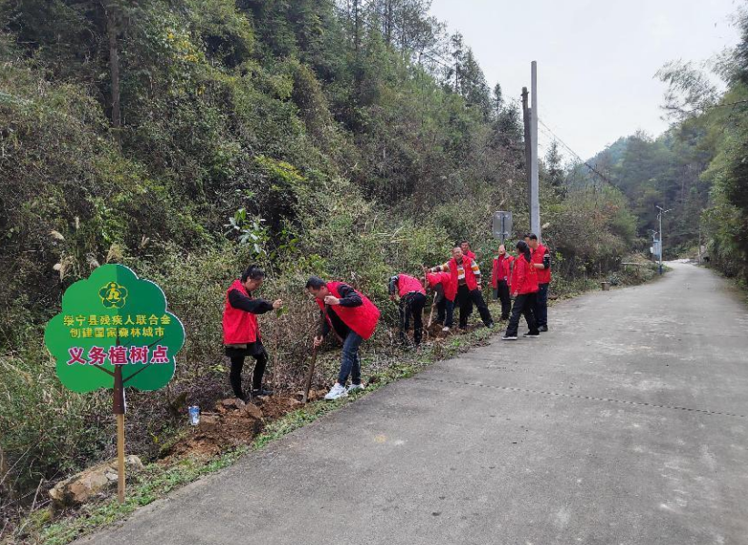 绥宁县残联开展义务植树志愿活动