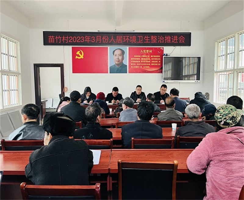 隆回县大水田乡苗竹村召开3月份人居环境卫生整治推进会
