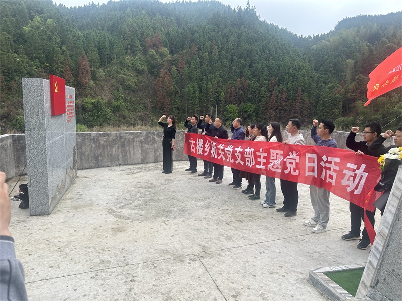 洞口县古楼乡机关党支部开展清明节缅怀革命先烈“一月一课一片一实践”活动