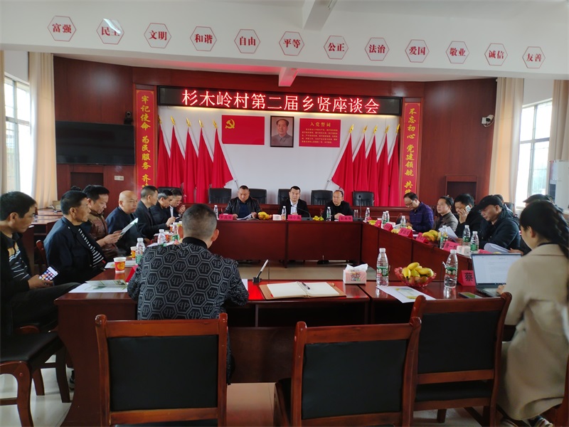 邵阳县长阳铺镇杉木岭村召开第二届乡贤能人座谈会