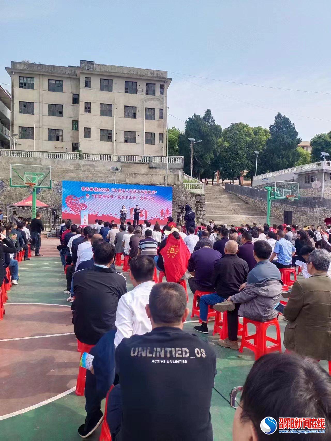 隆回县荷香桥镇举行“未成年人保护工作宣传月”暨“护苗助成长，筑梦向未来”宣誓活动