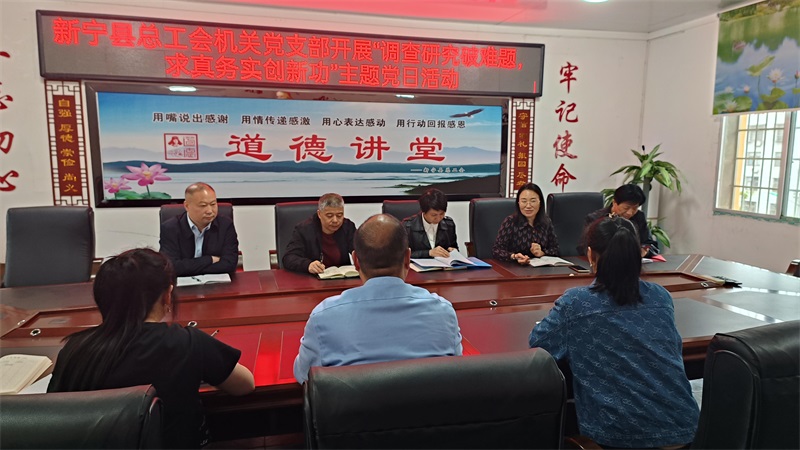 新宁县总工会机关党支部开展“一月一课一片一实践”活动