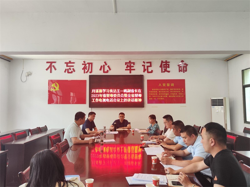 洞口县月溪镇传达学习省禁毒工作会议精神