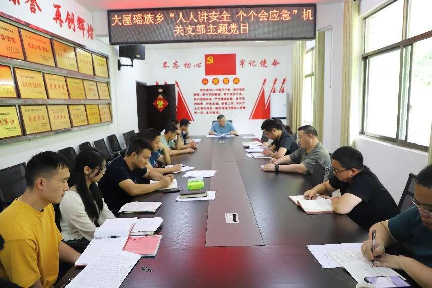 洞口县大屋瑶族乡机关党支部开展“人人讲安全、个个会应急”主题党日活动