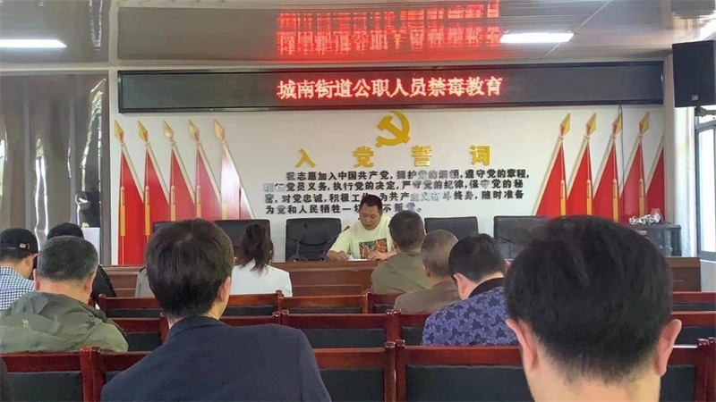 大祥区城南街道：开展公职人员禁毒教育宣传