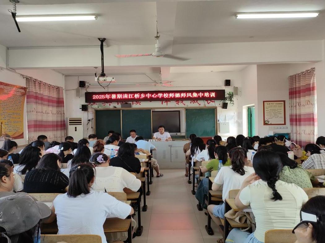 新宁县清江桥乡中心学校开展暑期师德师风集中培训活动