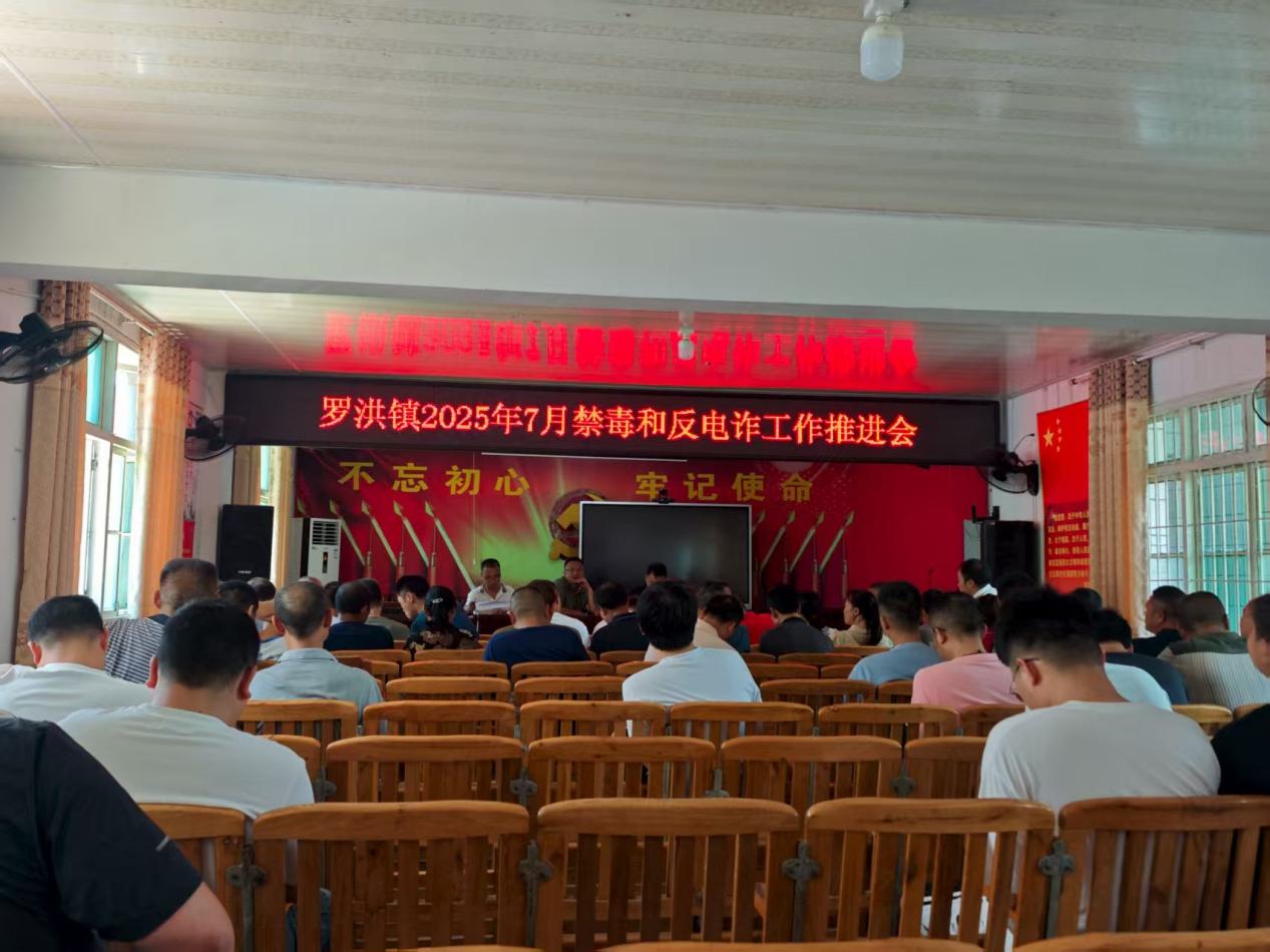 隆回县罗洪镇开展7月份禁毒和反诈工作推进会
