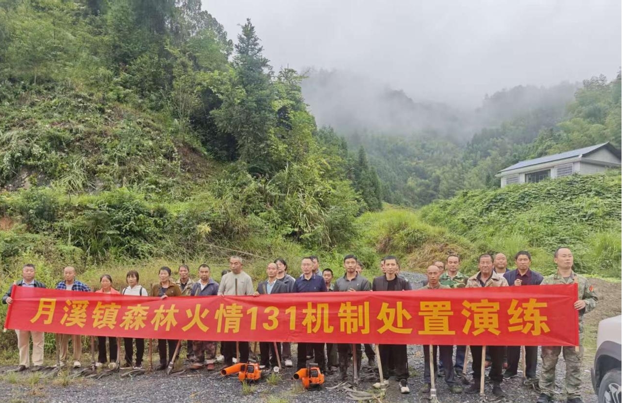 洞口县月溪镇开展森林火情早期处理“131”机制实战演练