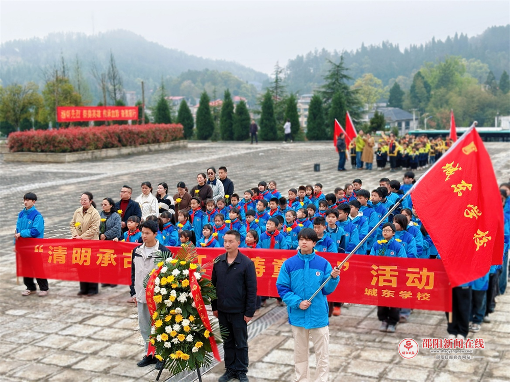 隆回县桃花坪街道城东学校赴芙蓉山烈士陵园开展清明祭英烈活动
