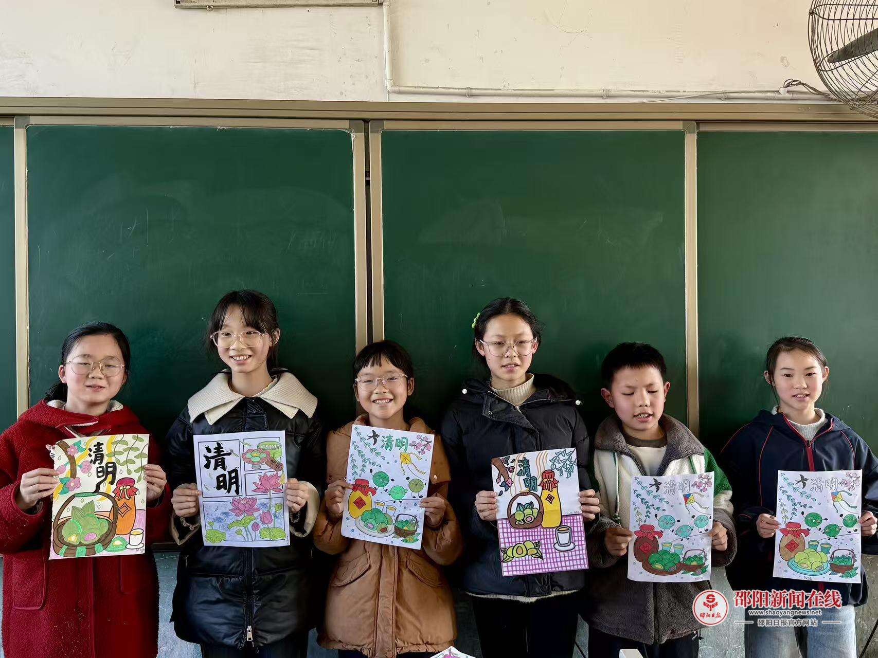 隆回县金石桥镇高洲完小开展“清明时节”主题手抄报绘画活动