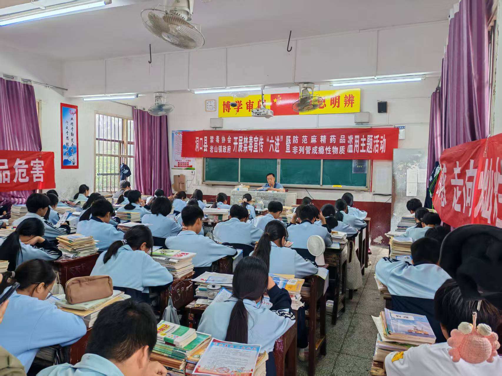 洞口县禁毒协会联合岩山镇政府开展禁毒安全教育进校园活动