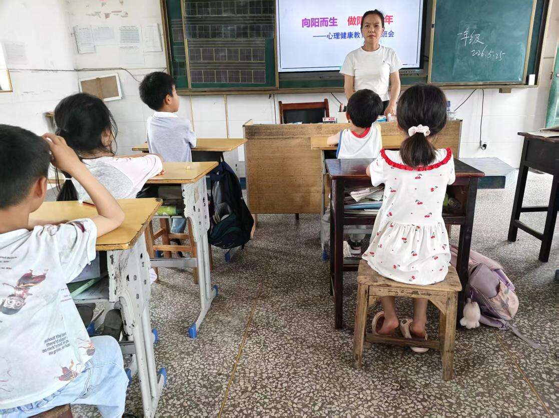 洞口县竹市镇新西完全小学开展心理健康教育班会活动